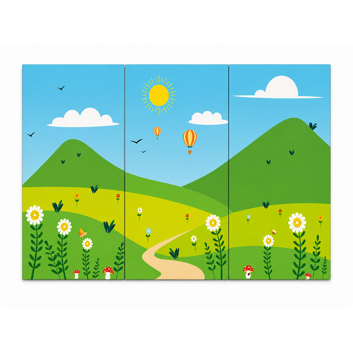 Meadow Wall Pad Design Safety Pads White Background
