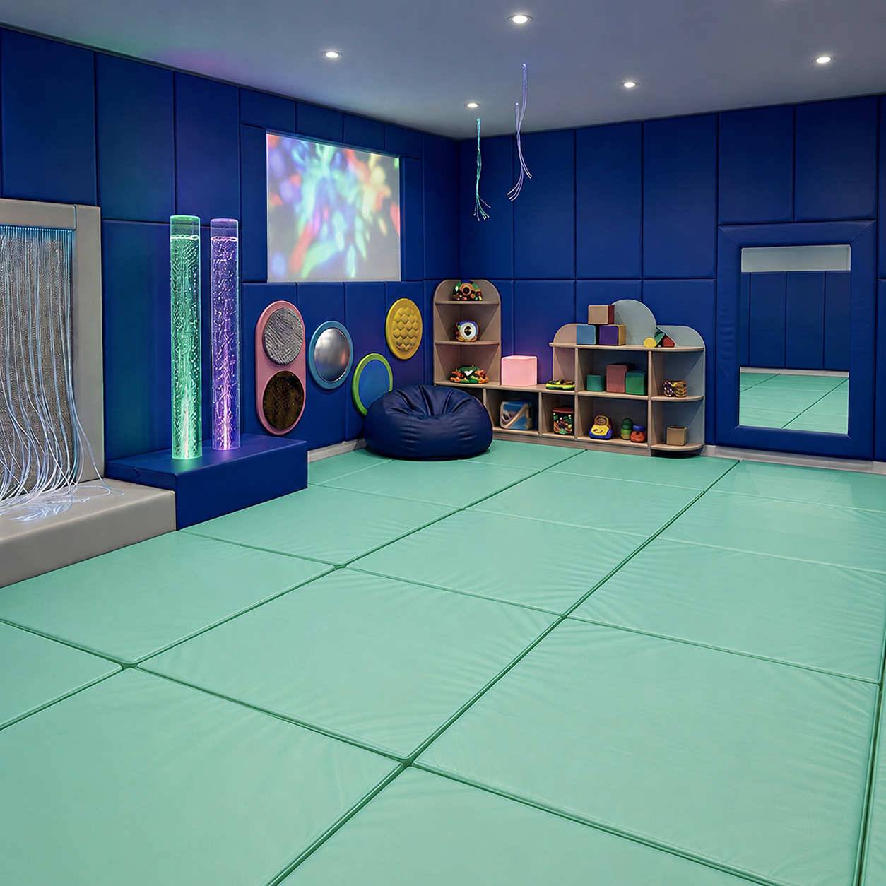 Mint Green Floor Pads Sensory Room