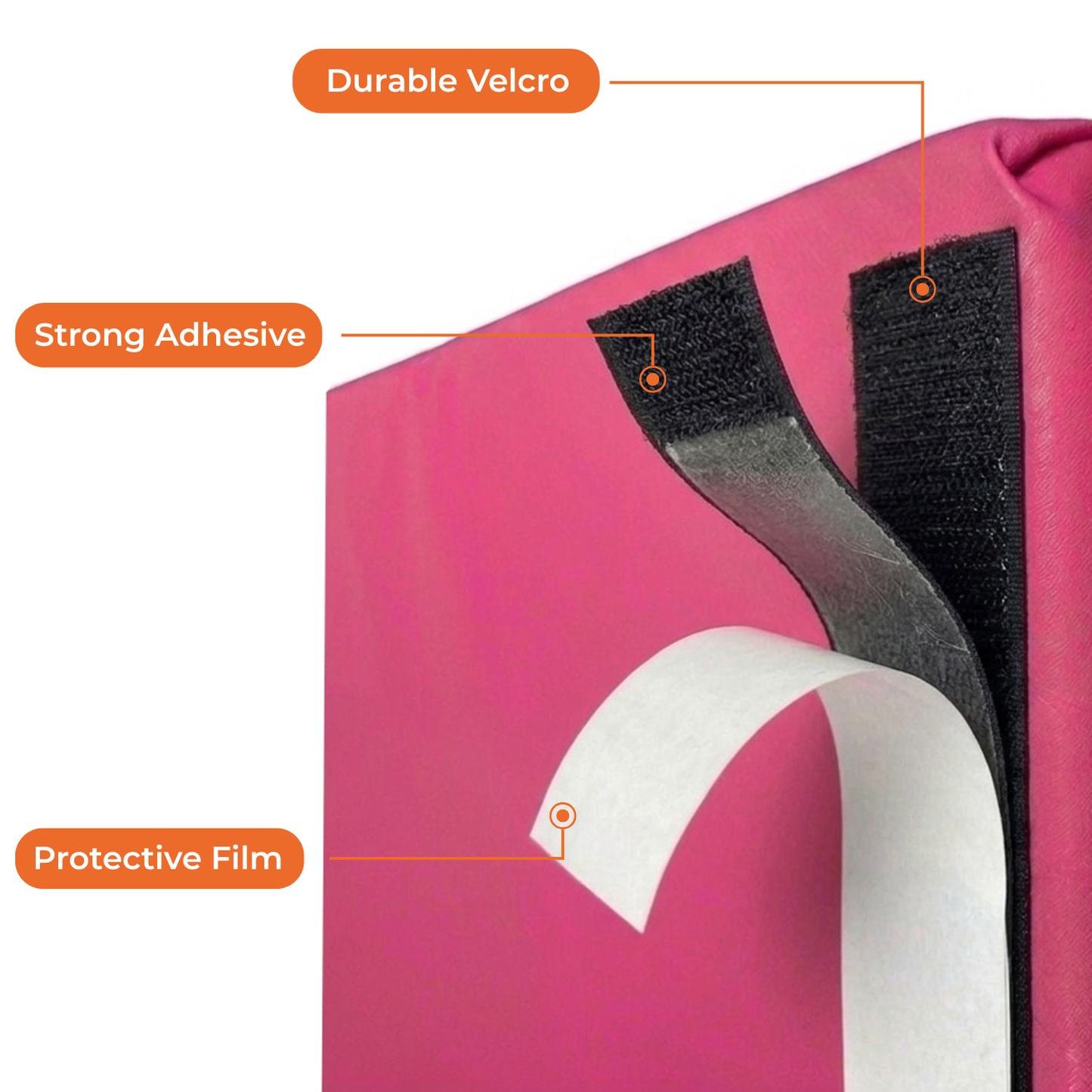 Velcro Attached on the Back of the Wall Pads Pink